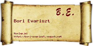 Bori Evariszt névjegykártya